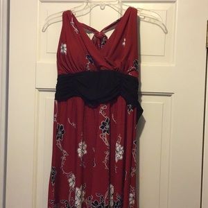 Halter top red and black cocktail dress